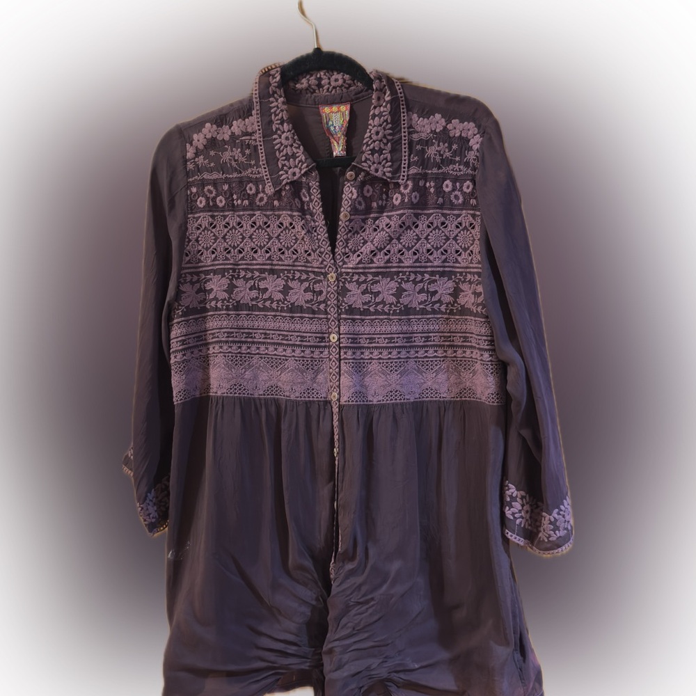 Johnny Was Purple Blouse